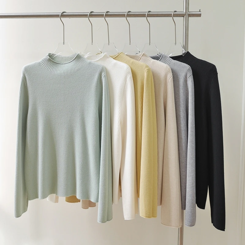 【朵儿studio】卷边坑条一体绒毛衣 D773