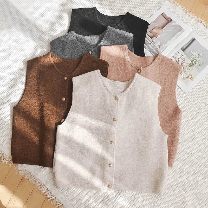 【朵儿studio】圆领针织毛衣马甲背心 D375