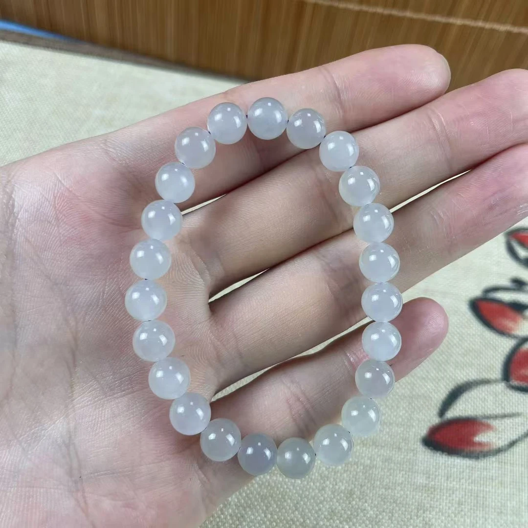 和田玉烟紫卡8单圈手串【拍一发一多样性发货】