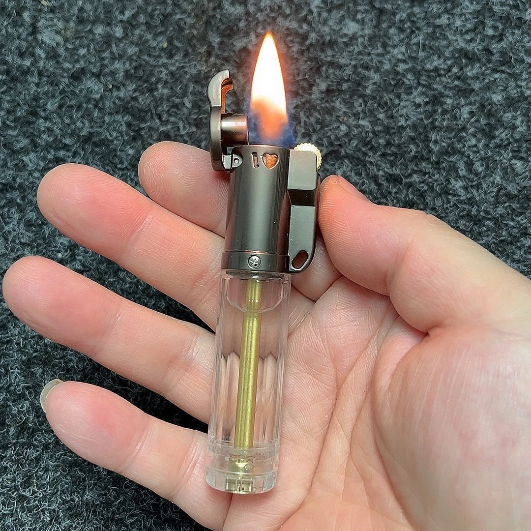 透明油仓打火机 可视煤油打火机 加油透明打火机 包邮