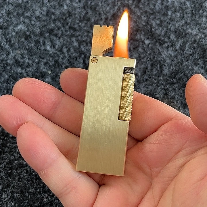 铜鱼肠煤油打火机 侧滑轮煤油打火机 侧拨抬臂煤油火机 包邮