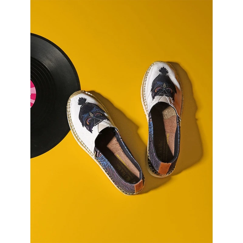 Tt&Mm/汤姆斯一脚蹬懒人松糕帆布鞋女鞋平底小香风透气麻底渔夫鞋