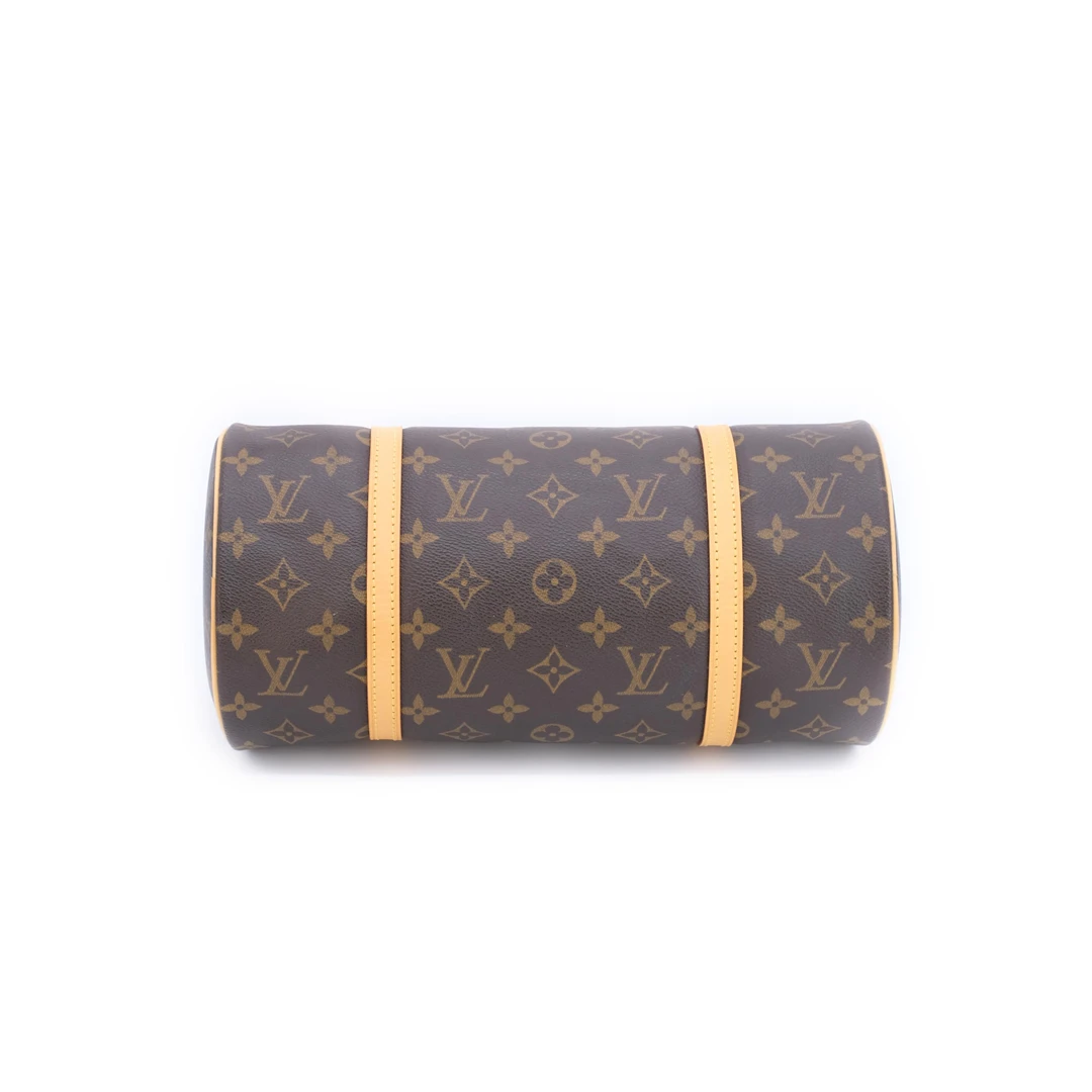 95新 LouisVuitton/路易威登 巴比龙黄皮圆筒包/斜跨