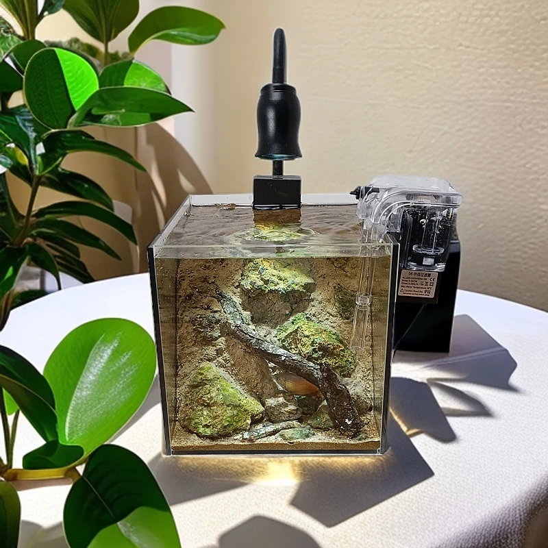 水陆生态原生缸斗鱼缸金鱼缸造景骨架成品一体缸小型方缸微景观