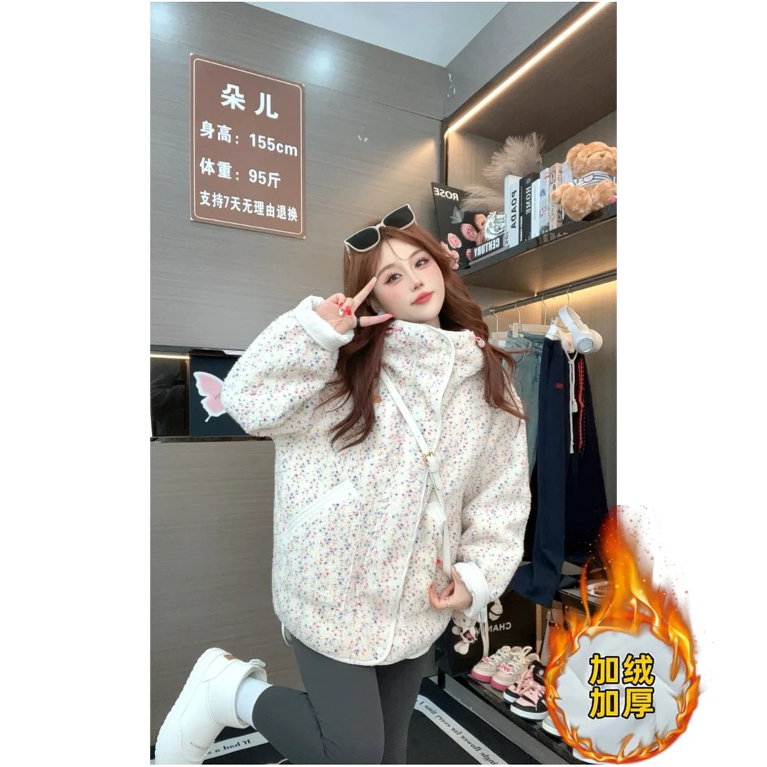 ZX522冬季新款加绒加厚时尚连帽韩版外套