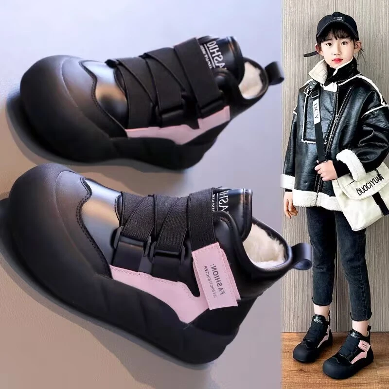 ABC女童雪地靴2025冬季新款儿童时尚加绒加厚中大童防水棉靴保暖