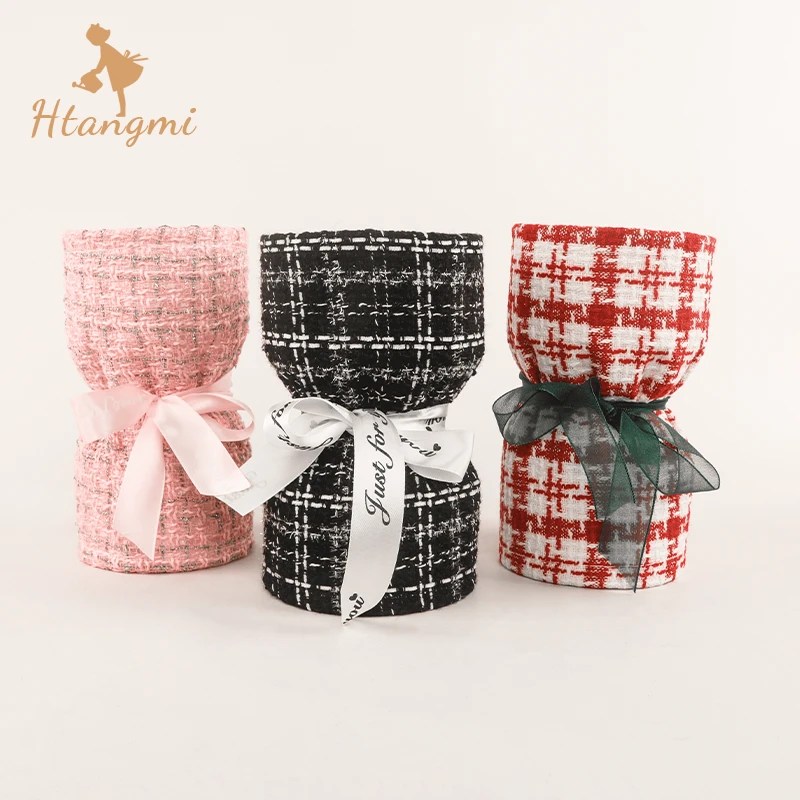 【汉唐美】新款鲜花迷你一体式定型片小香风圆形花束手工diy包装纸