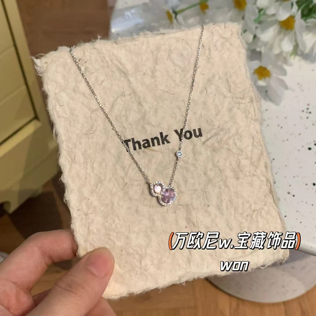 坠链均925银合成锆石 CHANGE x 冰粉葫芦 项链精致满镶主 X684