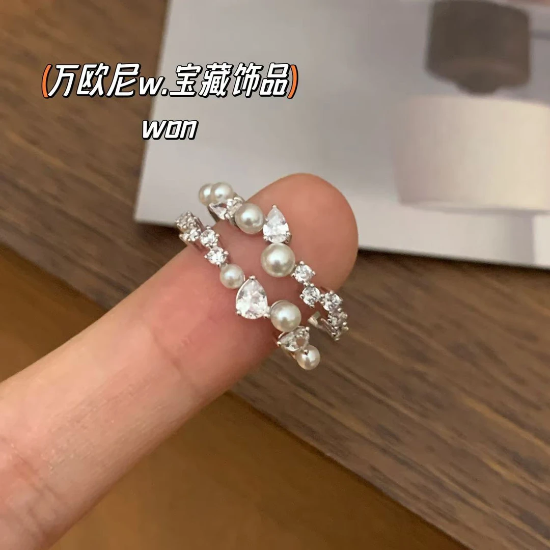 铜合金合成锆石戒指 CHANGE x 银河猪猪 戒指精致ins潮时弧J112