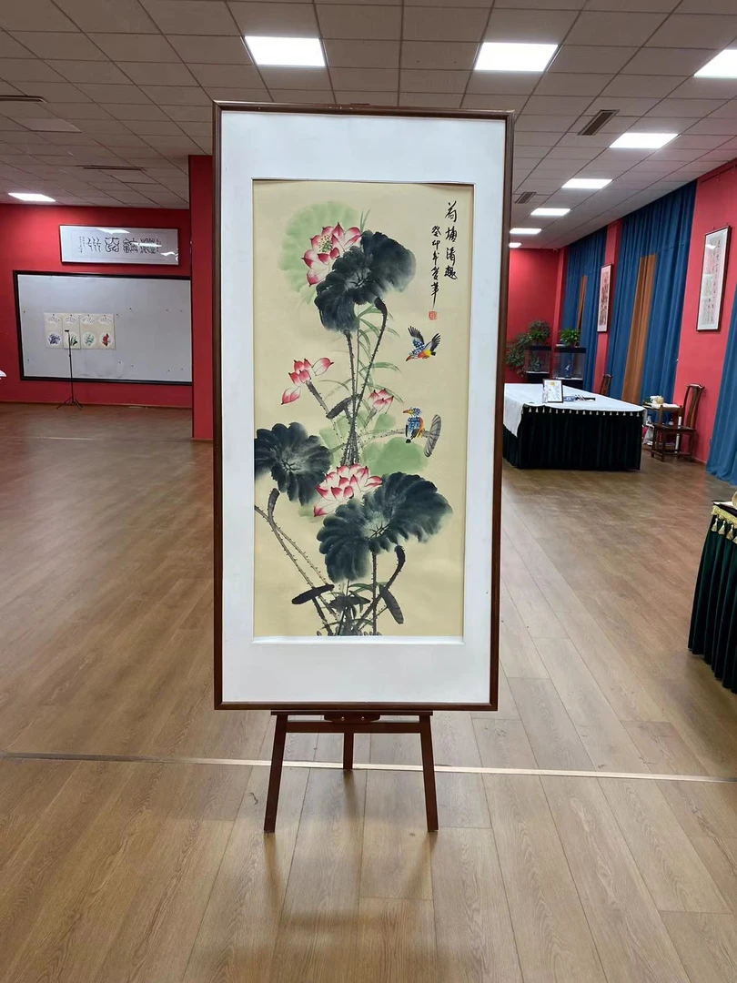 齐鲁典藏美术馆/卢爱华老师/荷塘清趣/四尺竖宣纸-不带框2