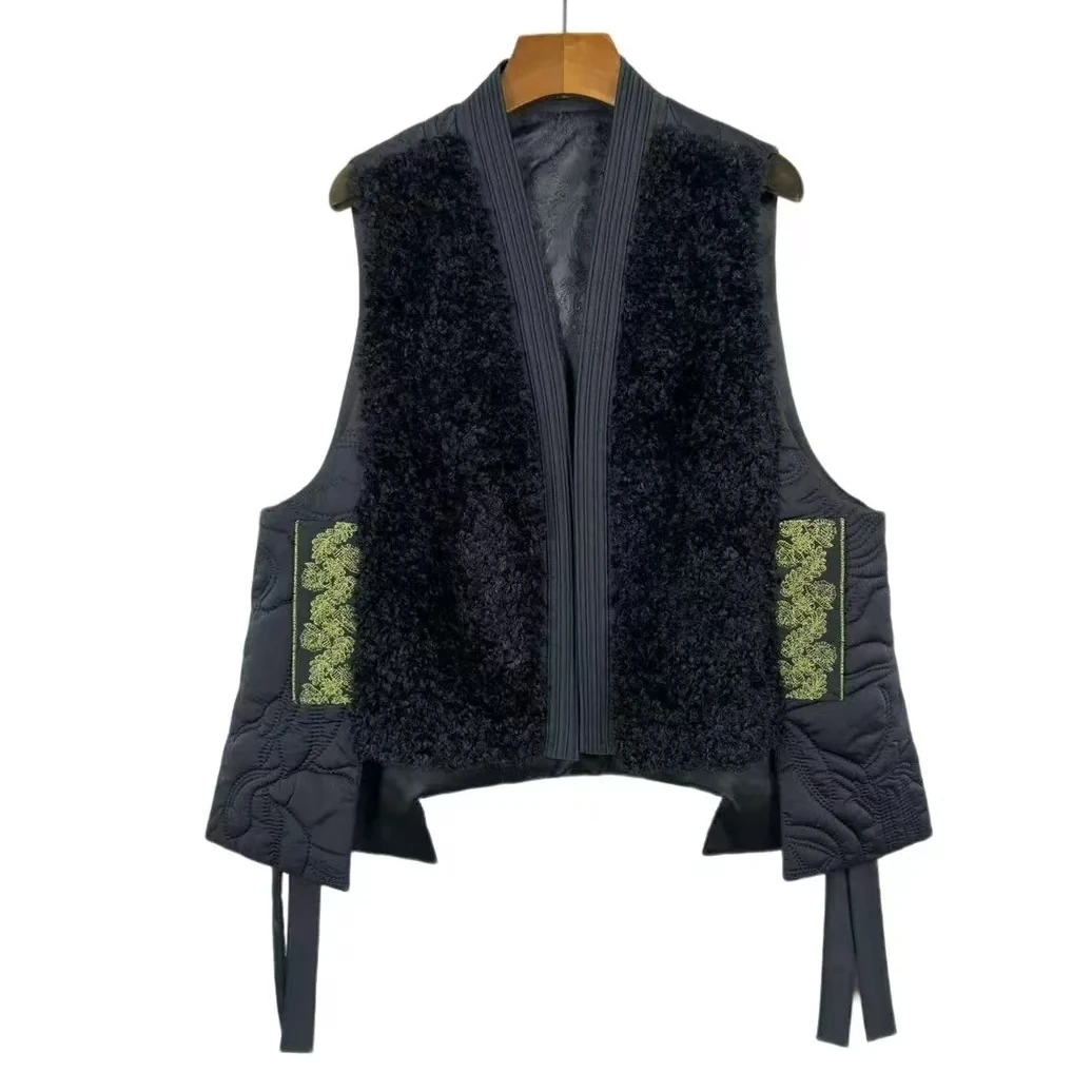 朱总服饰J141时尚毛马甲新中式气质马甲