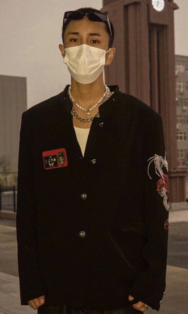 镰仓立川 龙骨原创重工刺绣铆钉暗黑不良DK/JK诘襟立领西服新中式