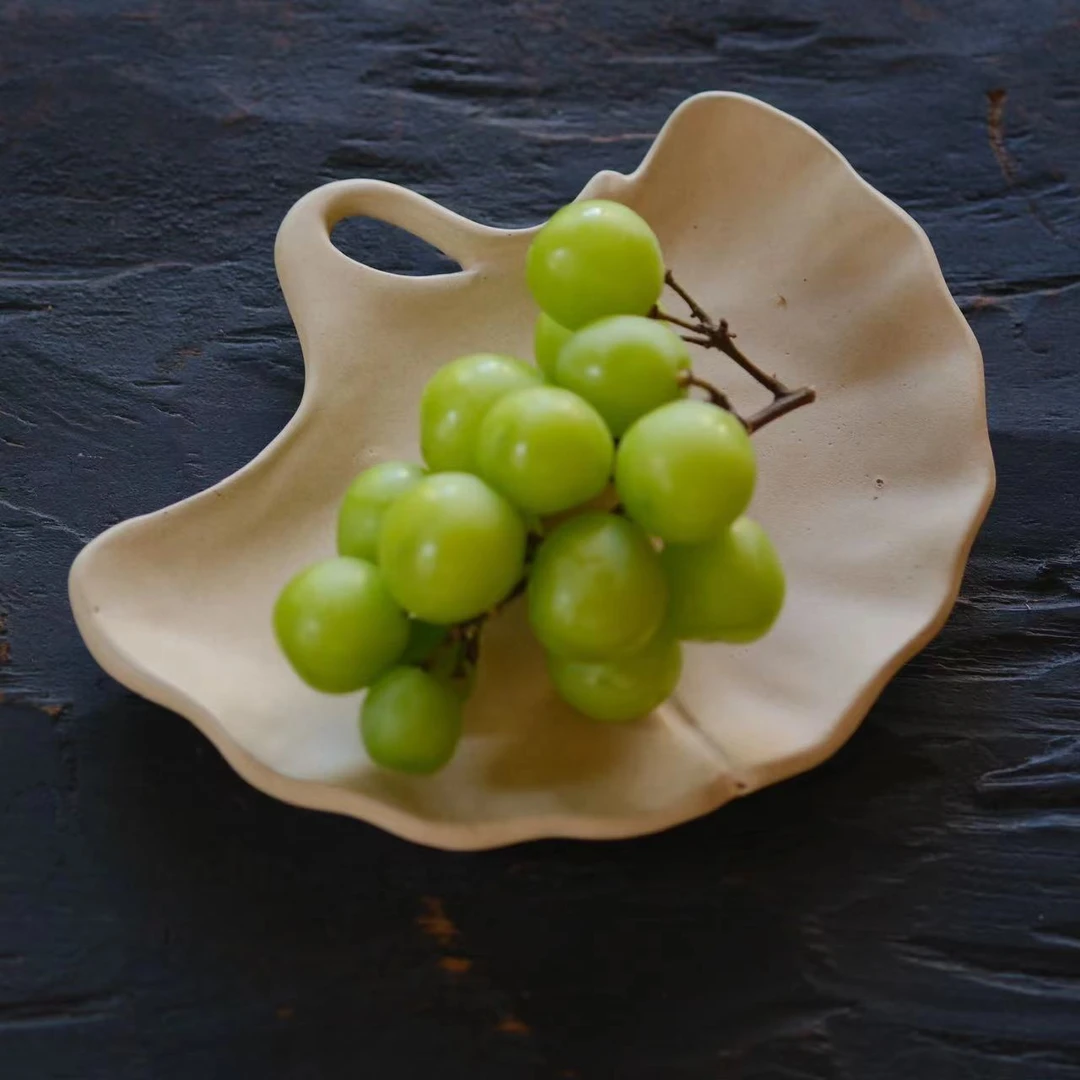 小喜宅 （微瑕）喜小暖一叶知秋盘（17cm×20cm）