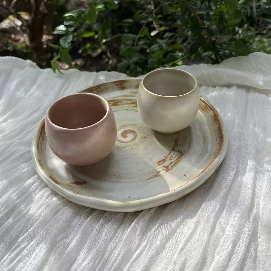 小喜宅 手工蜗牛盘+喜小团+喜小圆（盘子直径20cm）