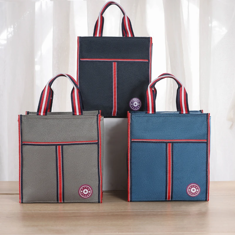 手提包保温饭盒袋保冷送餐袋铝箔午餐袋防水便当包加厚送饭包布包