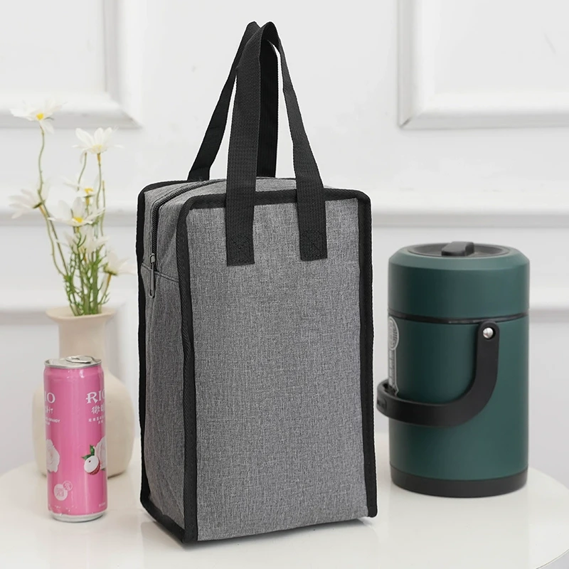 饭盒袋保温桶袋子学原宿约圆形饭盒袋便当盒饭桶保温袋带饭装饭袋