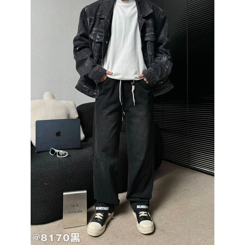 SW美式街头秋冬厚款风硬汉洗水做旧牛仔长裤SW-8170