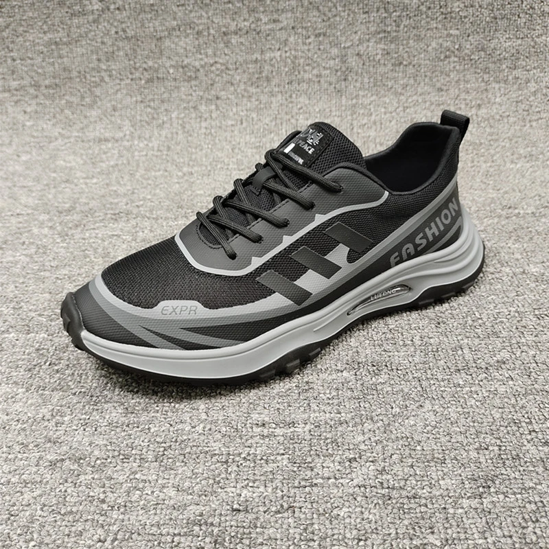 男鞋2024夏季新款网面休闲鞋百搭透气轻便舒适鞋子男士网面系带鞋