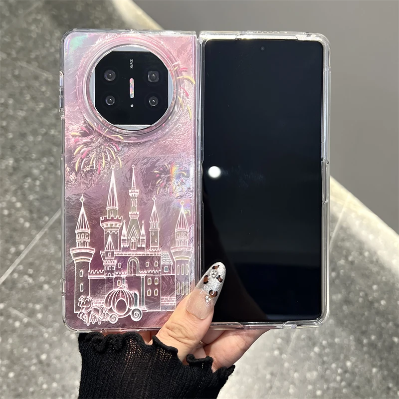 适用华为mateX5折叠屏手机壳烟花马车城堡mateX3手链挂绳典藏版