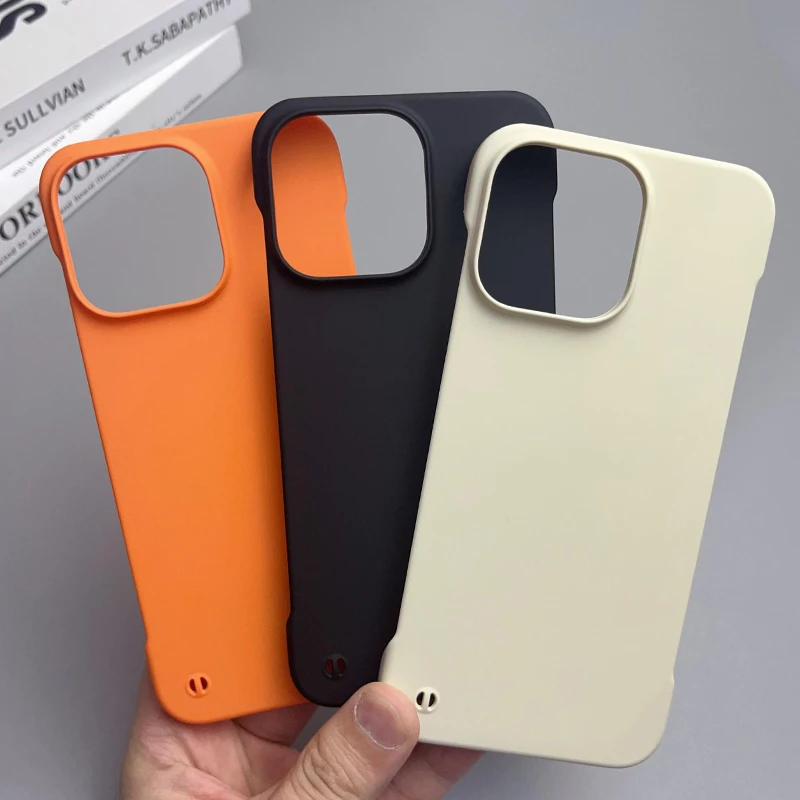 肤感无边框适用苹果17手机壳iPhone16promax半包防摔15纯色磨砂14