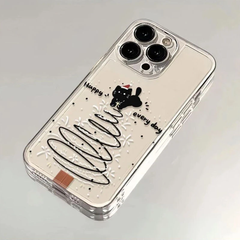 圣诞猫咪适用苹果iPhone12/13/14/15手机壳xsmax/78plus/xs透明xr