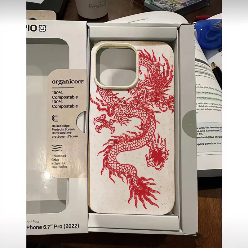 中国龙苹果15/14/13小麦款简约防摔个性软胶新款ins风xs/xr软壳11