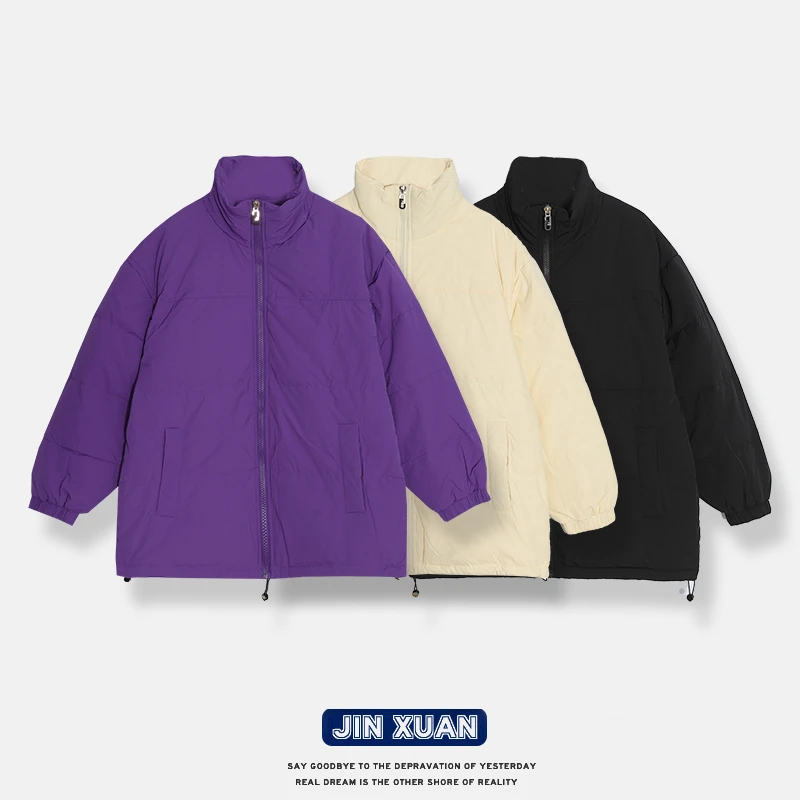 2024 秋冬季新款白鸭绒羽绒服男女情侣保暖宽松简约纯色休闲外套