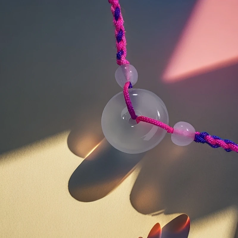 拍一发二天然玉髓玛瑙平安扣手工编织三彩手绳，精致时尚