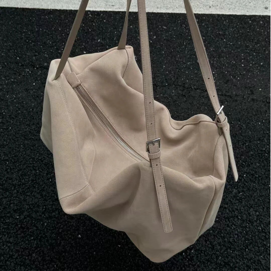 复古小众腋下包包女秋冬2026新款潮韩国托特包鹿皮绒大容量单肩包