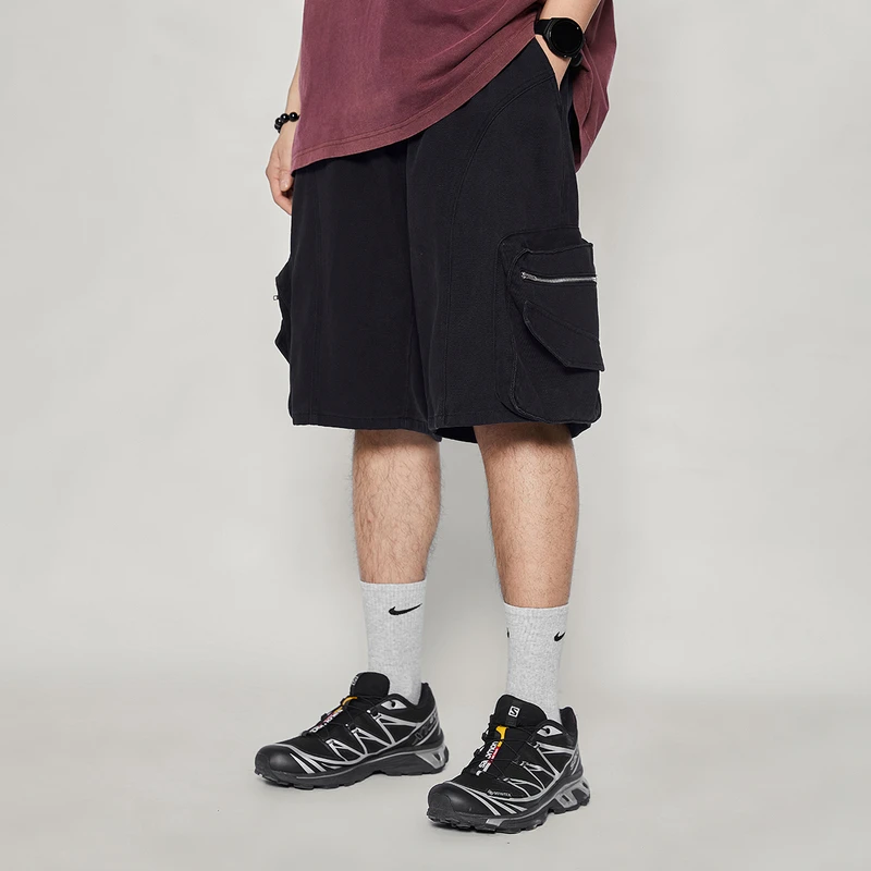 NMAX大码潮牌男装大口袋机能风休闲短裤潮流百搭宽松五分裤ENK017