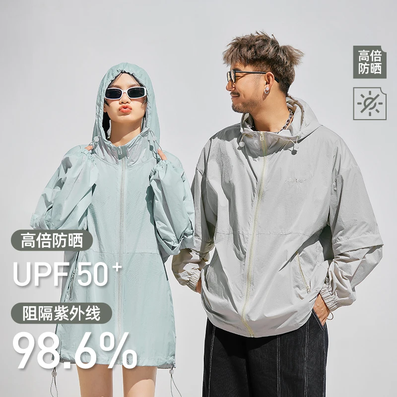 NMAX大码男装潮牌春季新款2023撞色情侣装印花防晒衣外套DNW010
