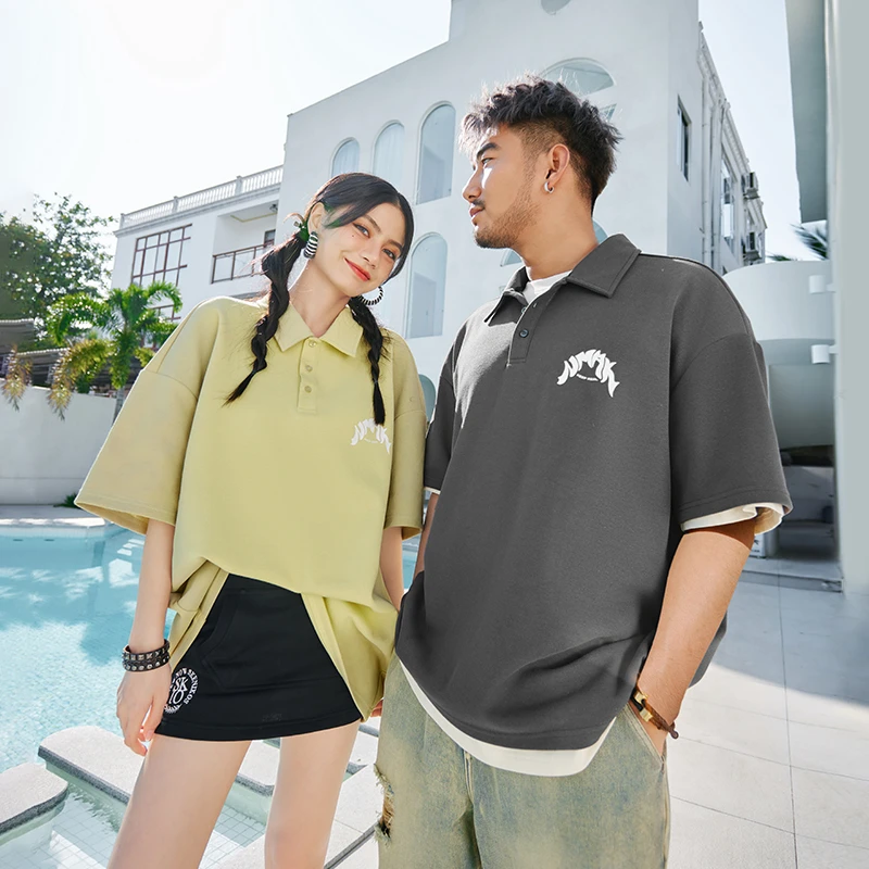 NMAX大码男装潮牌夏季新品polo衫男短袖纯色痞帅高端t恤DNV005