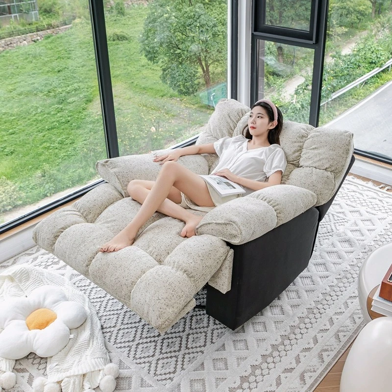 太空头等沙发舱拼色云朵懒人多功能电动按摩椅客厅可躺睡单人沙发
