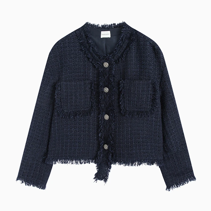 Charlie Luciano破坏小香风潮牌短款夹克秋冬新款CL外套宽松休闲