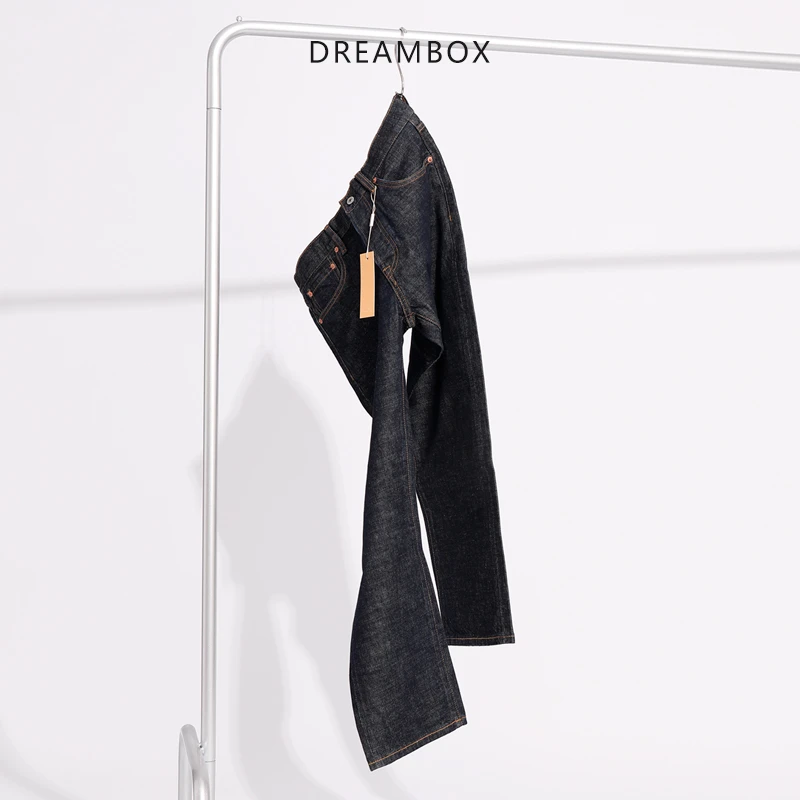 dreambox钧博新款赤耳直筒牛仔裤美式休闲复古阿美咔叽原牛裤子
