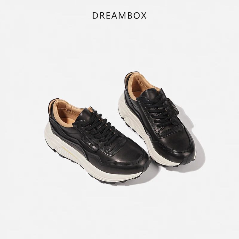 dreambox钧博vibram女款夏天透气休闲鞋马皮气质增高户外老爹鞋