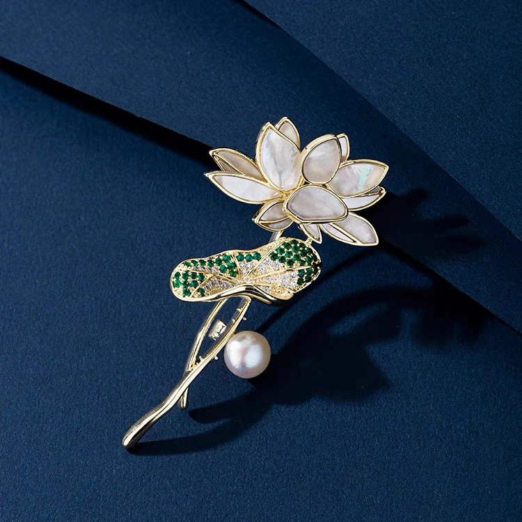【米拉推荐】ML084-新中式荷花珍珠领针