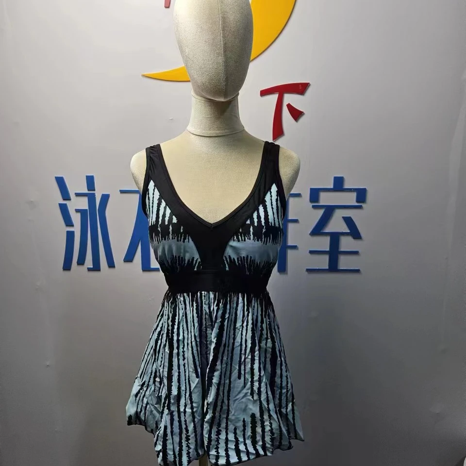 游泳专用）显瘦温泉裙式大码保守遮肚分体泳衣泳装