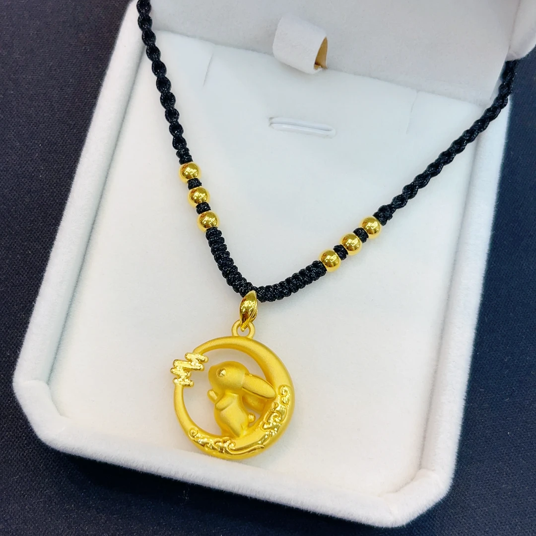 足金999黄金兔子编绳