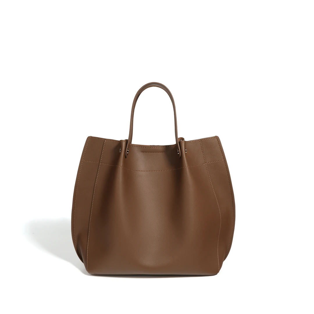 高级感F8248咖啡牛皮手提单肩女包百搭轻奢时尚高端斜挎包包