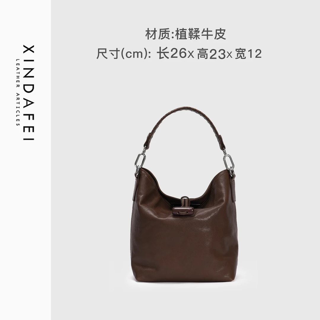 时尚单肩9W106咖啡色轻奢手提包斜挎女包