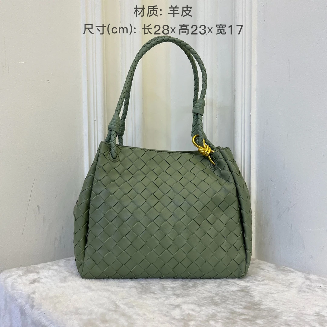 时尚轻奢38Q44绿色编织包经典手提包单肩腋下女包
