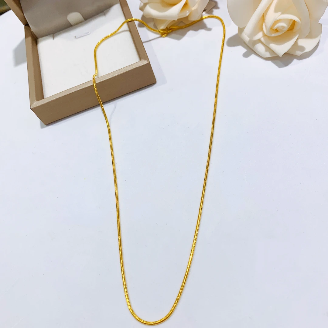 足金5G圆蛇骨项链00619