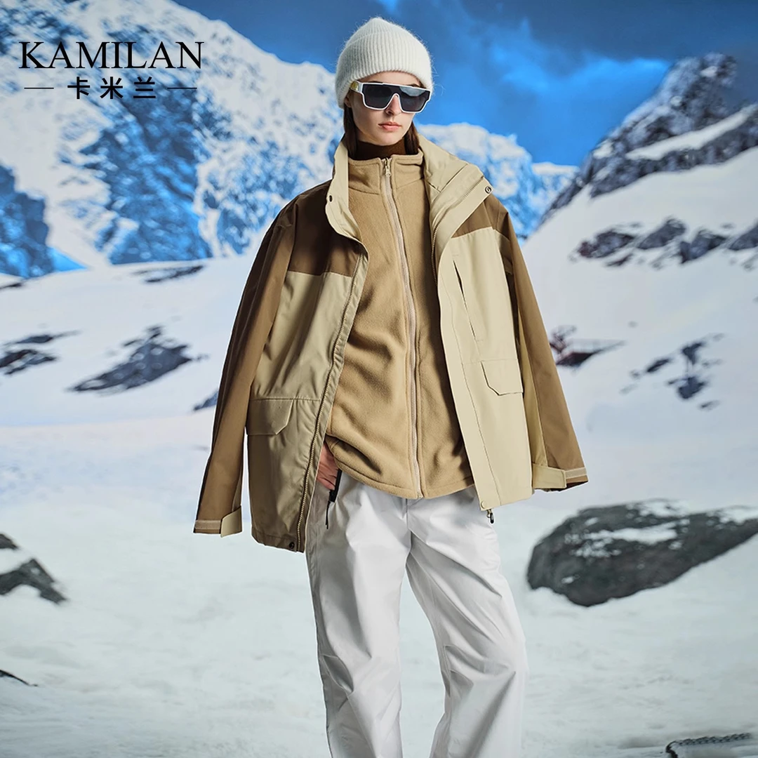 [K系]卡米兰户外徒步登山外套女2024秋季新款抓绒防风放水冲锋衣