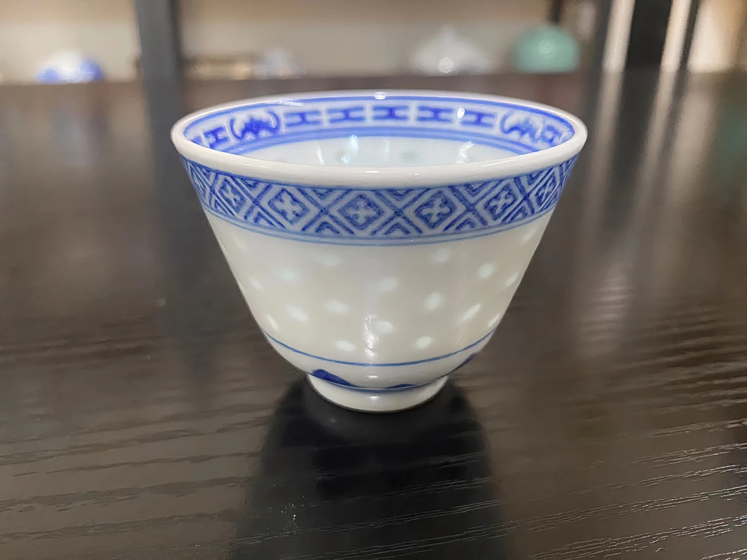 玲珑杯龙纹陶瓷主人杯手绘柴窑手工回流瓷蓝色花纹釉下彩白瓷