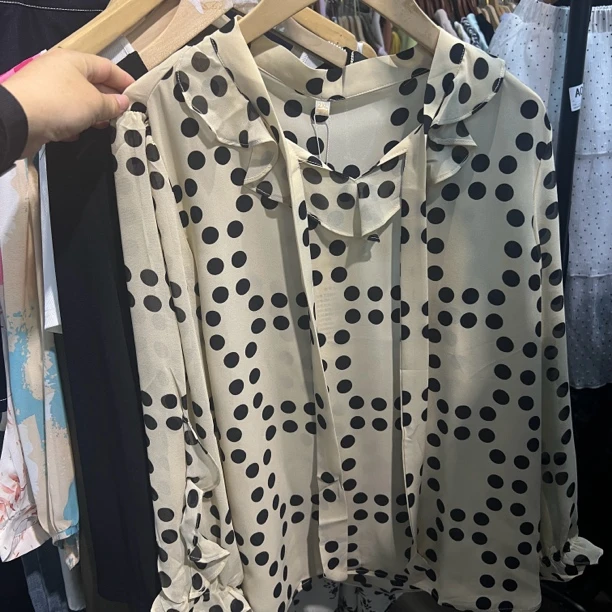 23A31款女装波点衬衫