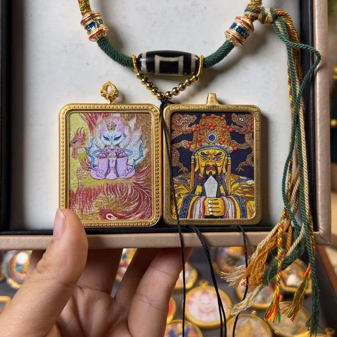 吊坠阿*装裱画五爷小狐