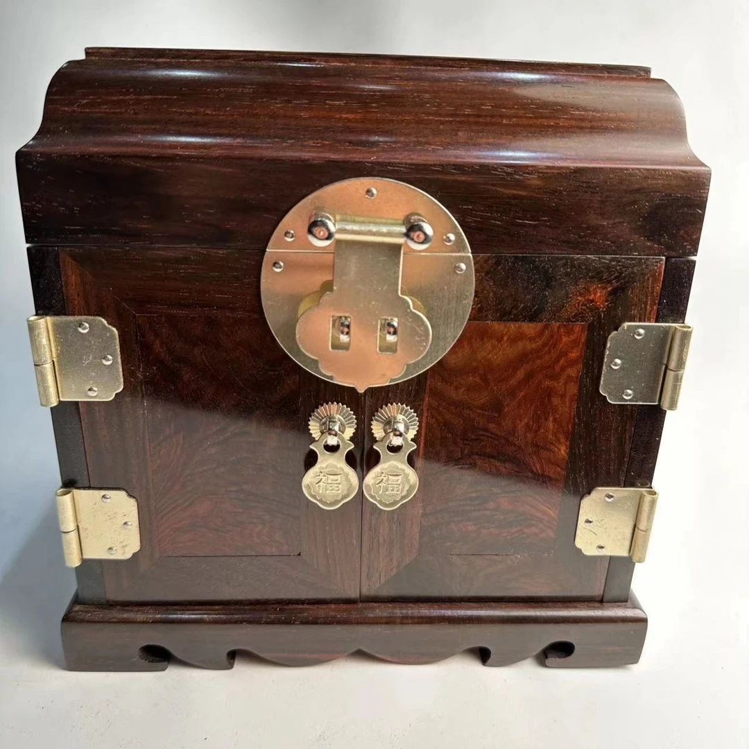 老挝大红酸枝皮箱红木首饰盒高档实木复古珠宝玉器收藏收纳盒