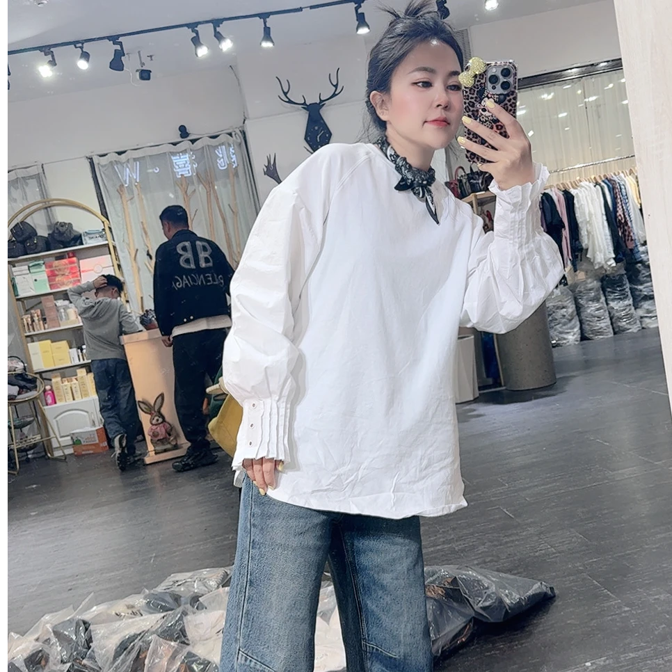 蛋糕袖大白体恤