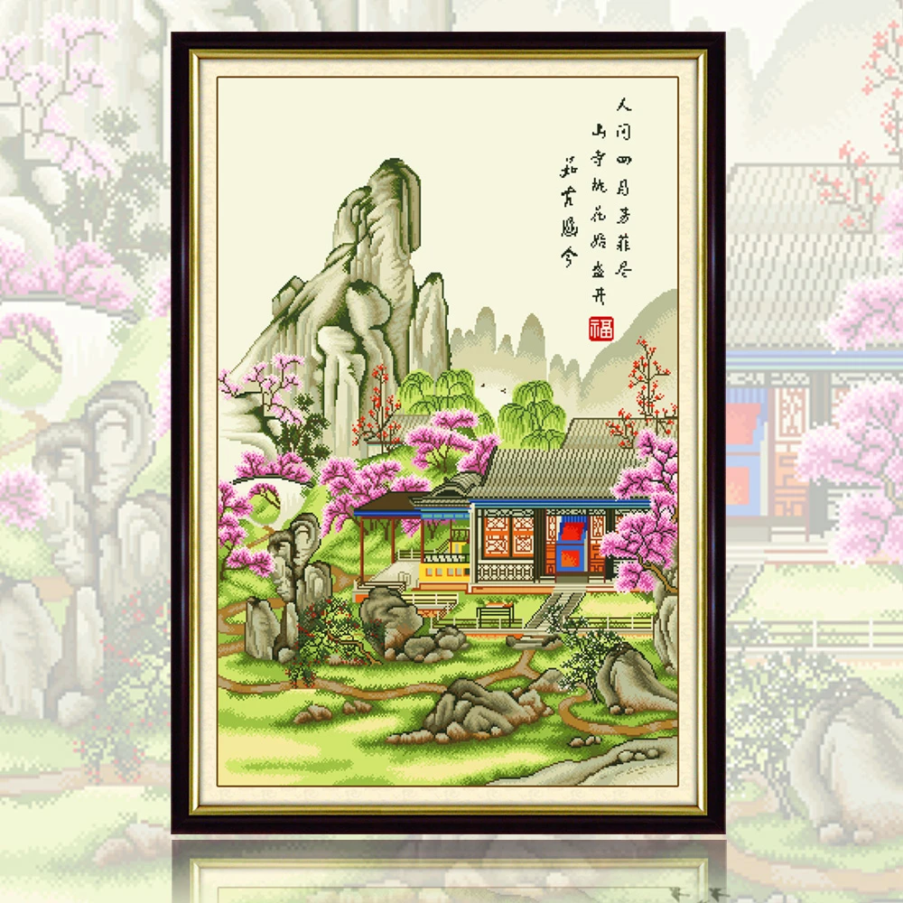【主播福利】蒙娜丽莎皇室十字绣 茹古涵今 新款山水圆明园手工绣